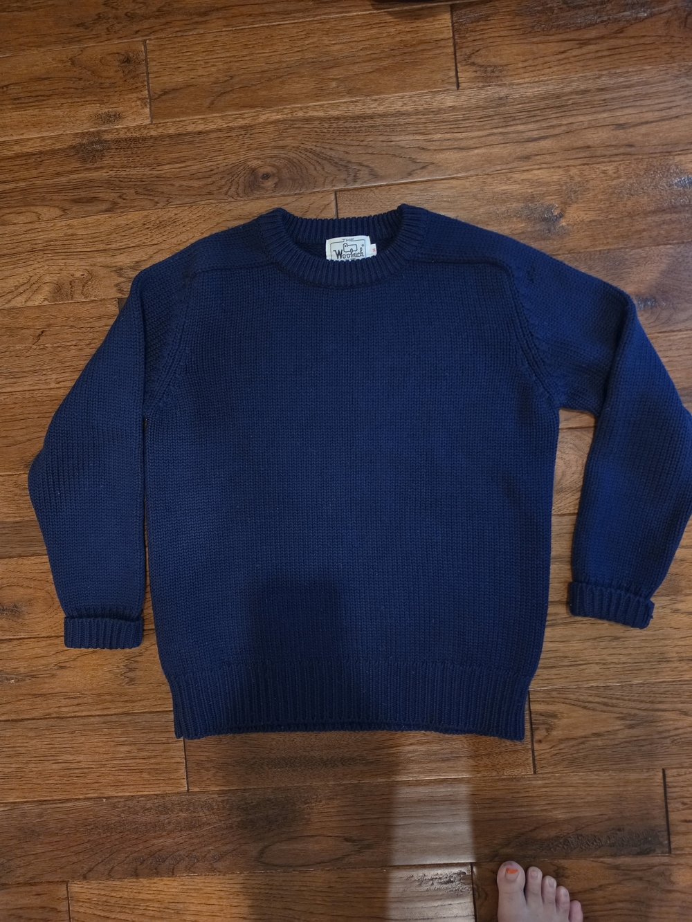 Vintage Woolrich Women's Navy Blue Crewneck Sweater